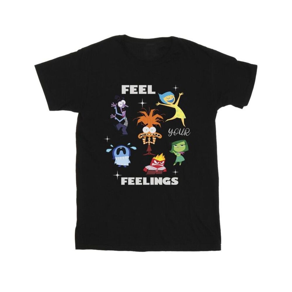 Inside Out 2 Mens Feelings Cotton T-Shirt / Black